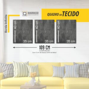 Kit 3 quadros 40x35 | Quadros decorativos personalizado com foto em tecido